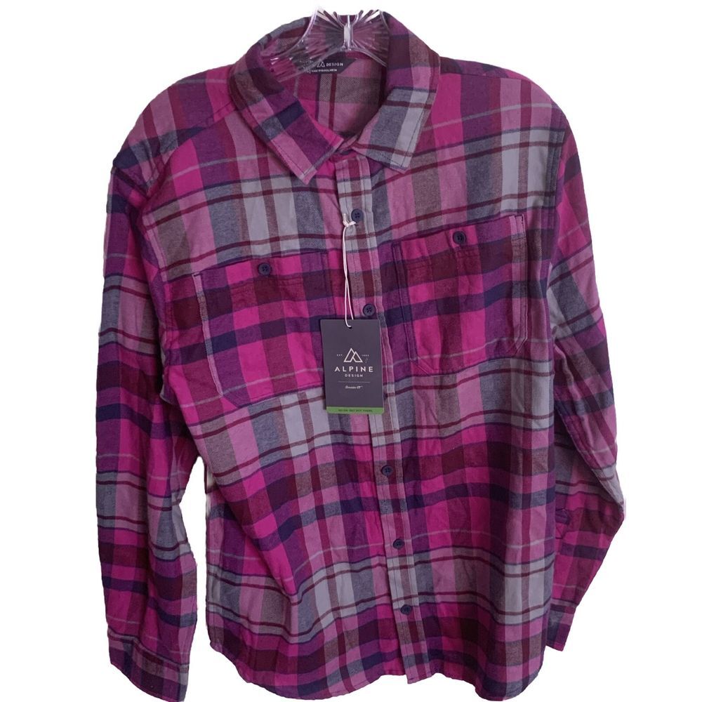 NWT Alpine Design Men's size M Updated Flannel Sunrise Plaid From Punch ADM22202